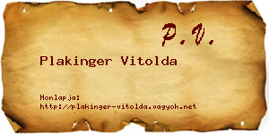 Plakinger Vitolda névjegykártya